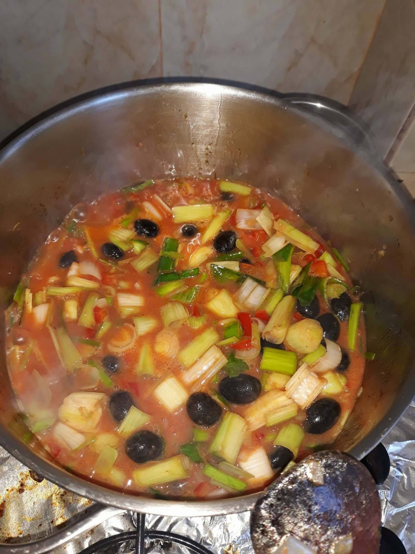 Mancare de praz cu limba si masline