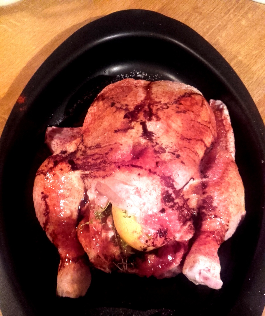 Pui dulce-acrisor pe pat de varza de bruxelles