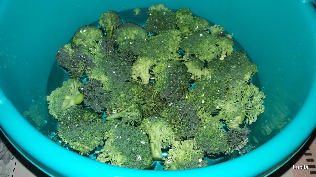 Somon cu brocoli, sos de ciuperci si paste cu hrisca