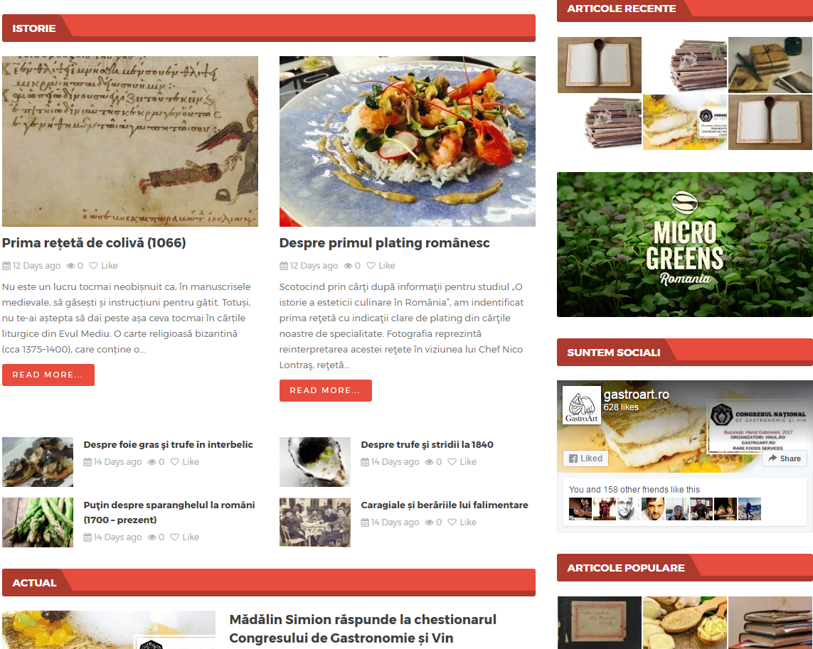 A fost lansat primul site dedicat istoriei gastronomiei şi a ospitalităţii româneşti