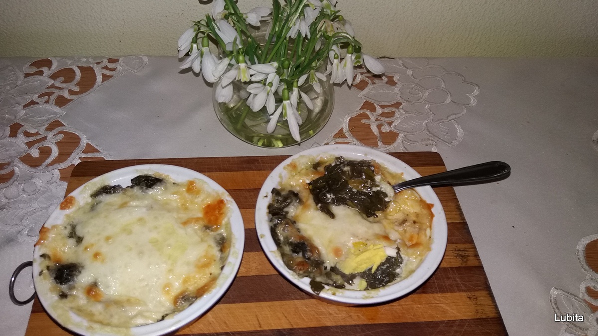 Oua cu spanac la cuptor