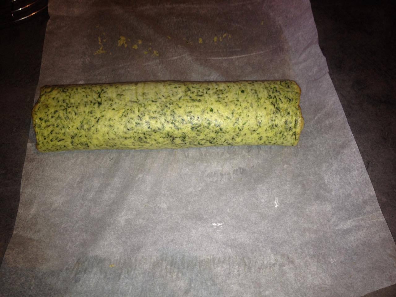 Rulada de spanac umpluta cu crema de branza