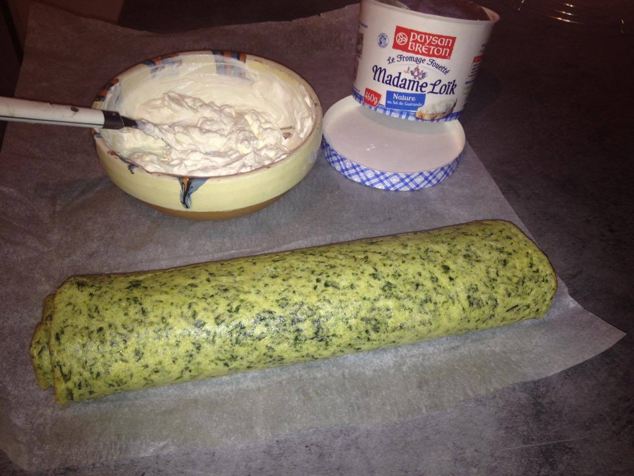 Rulada de spanac umpluta cu crema de branza