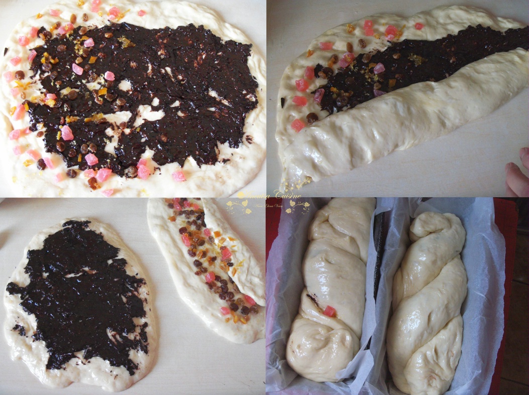 Cozonaci cu bezea, cacao si nuca