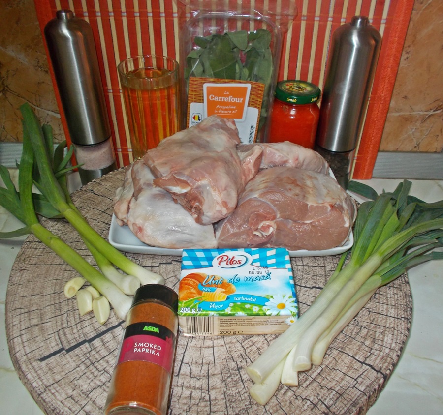 Pulpa de miel in vin alb cu salvie si cartofi calugaresti