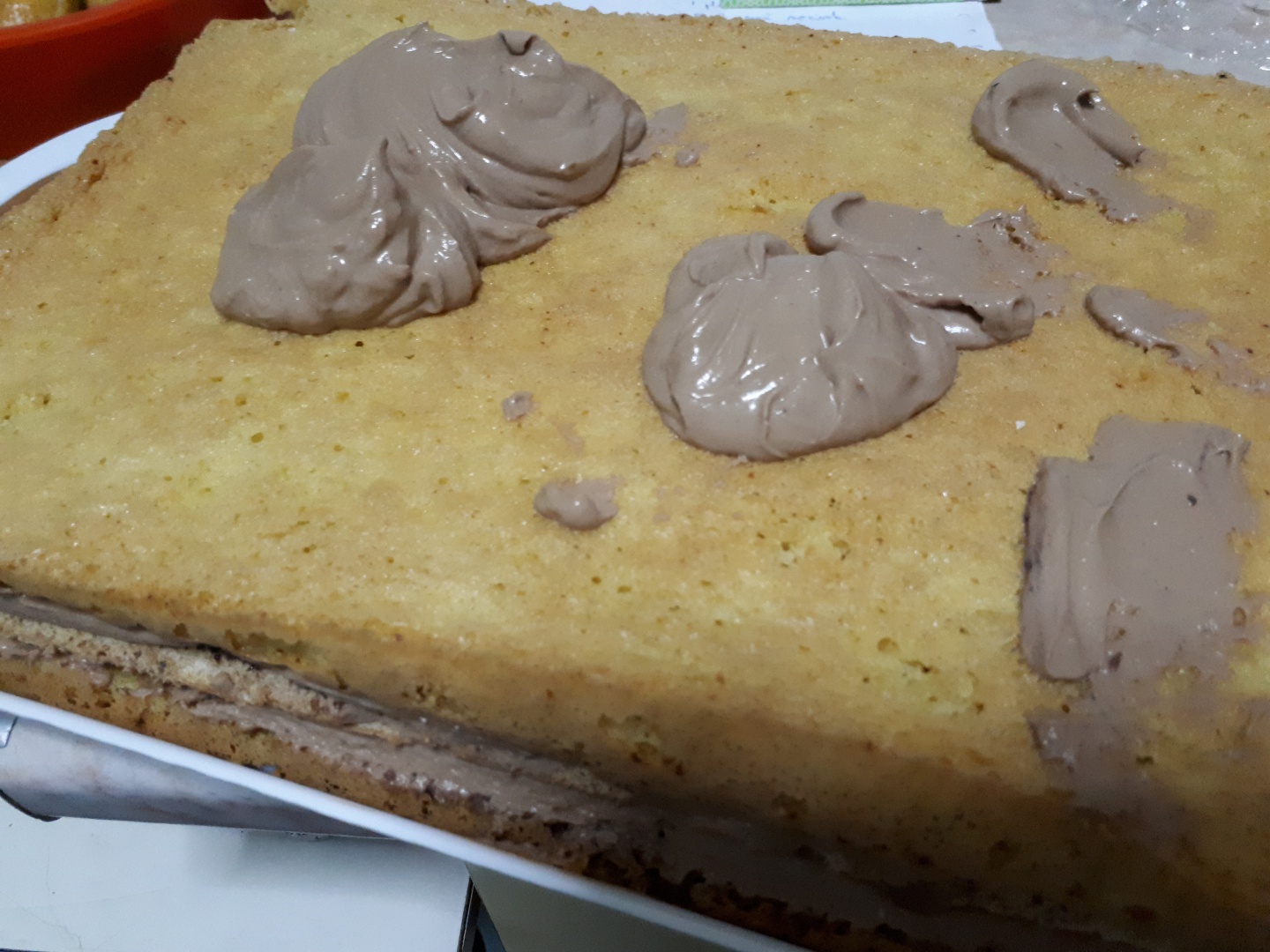 Prajitura cu crema de branza, ciocolata si gem