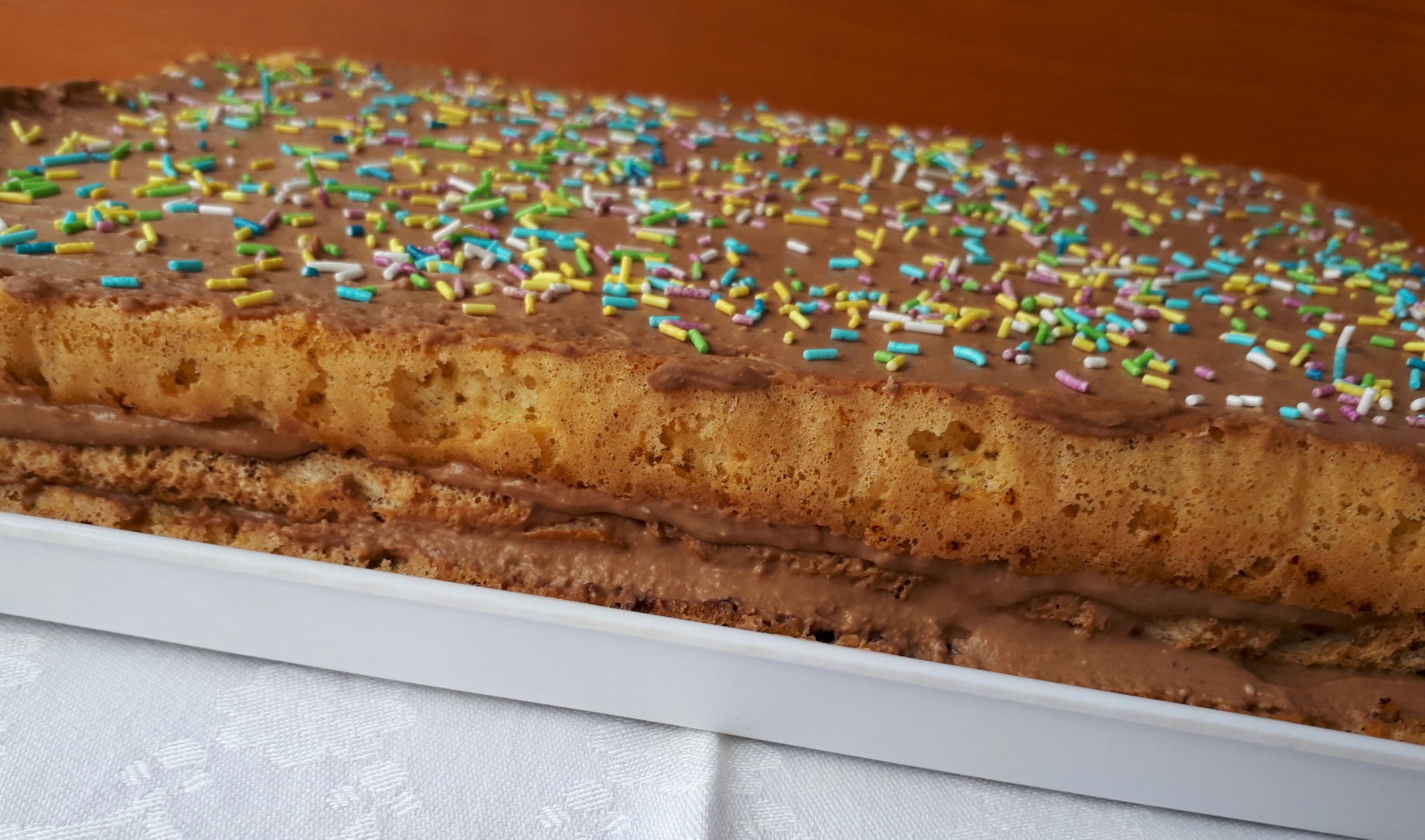 Prajitura cu crema de branza, ciocolata si gem