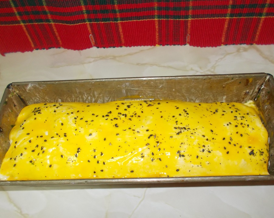 Rulada cu spanac, oua si friptura de miel