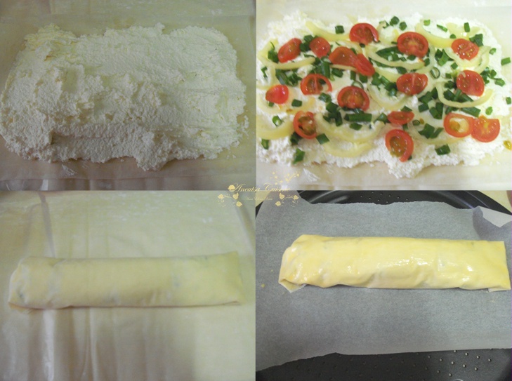 Rulada cu branza si legume