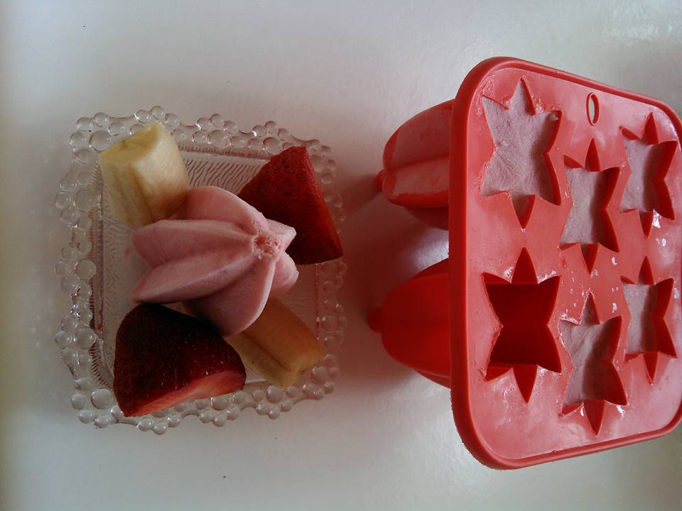 Inghetata cu capsuni si banana