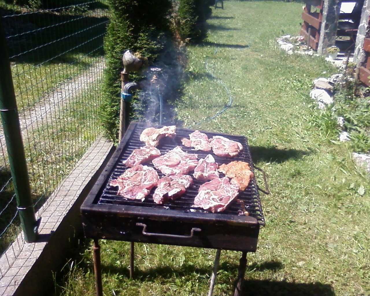 Ceafa de porc la gratar cu legume