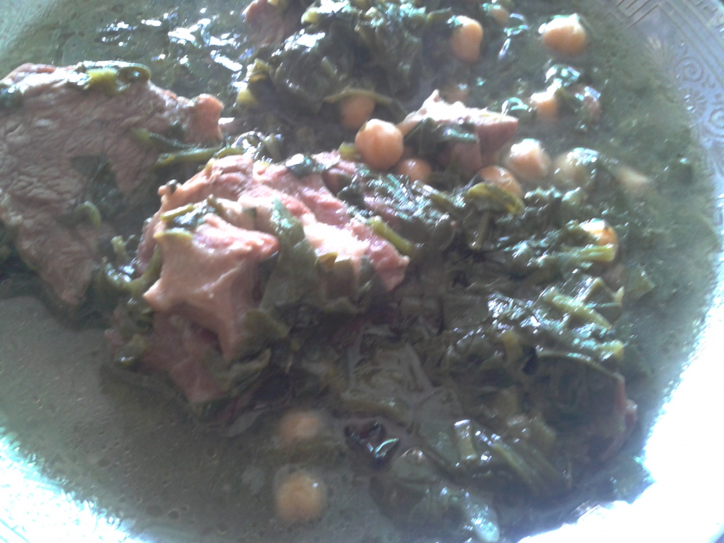 Mancarica de spanac cu carne de miel si naut