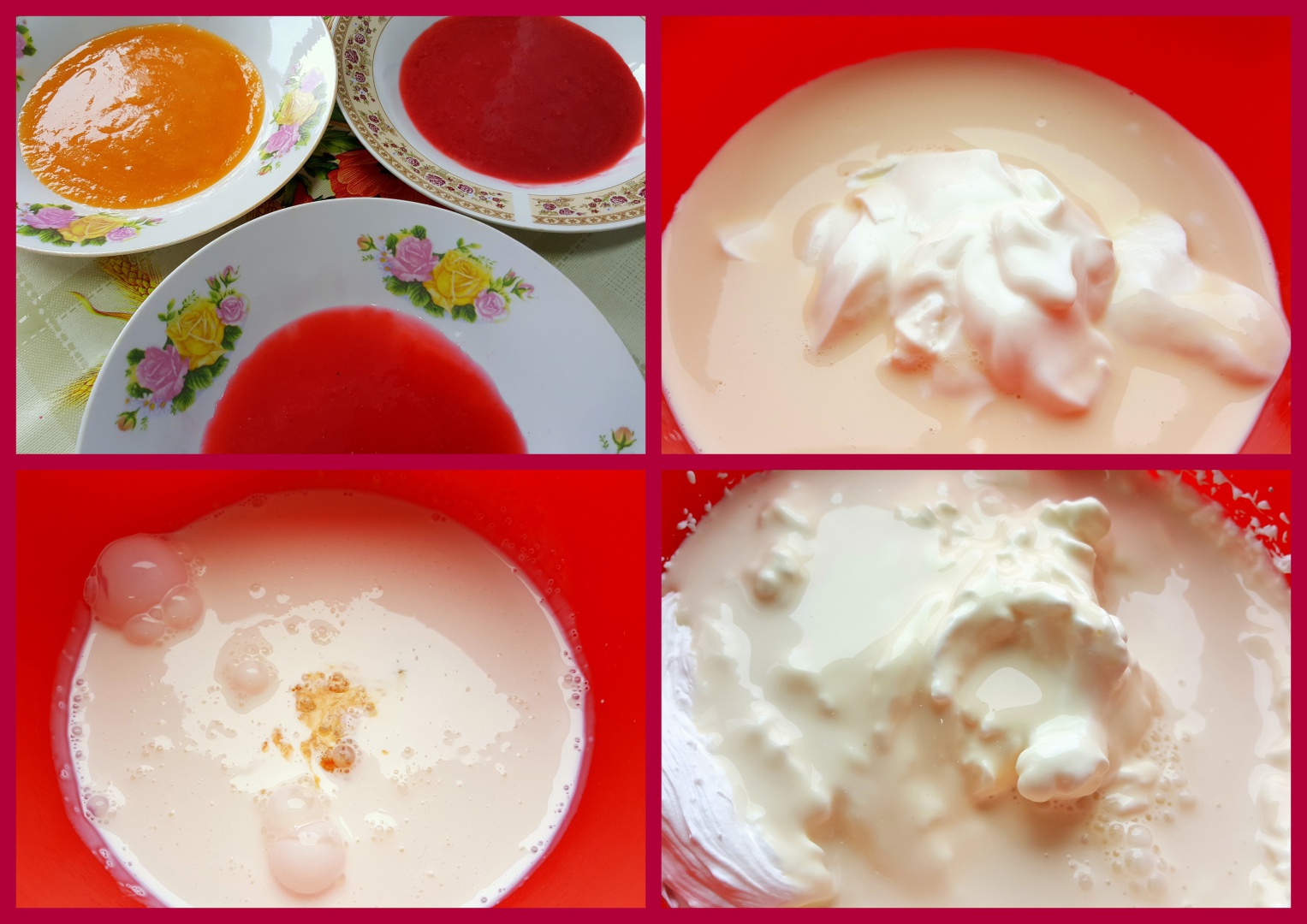 Tort de inghetata cu coacaze rosii, caise si zmeura