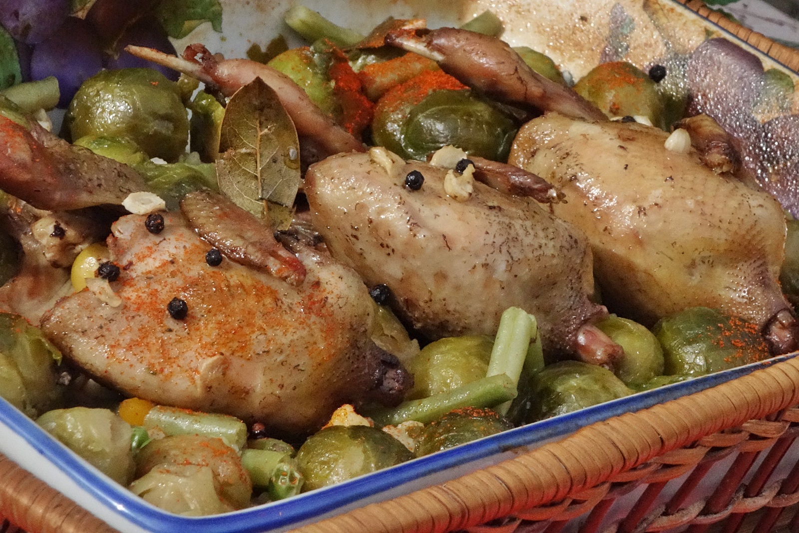 Prepelite marinate, la cuptor