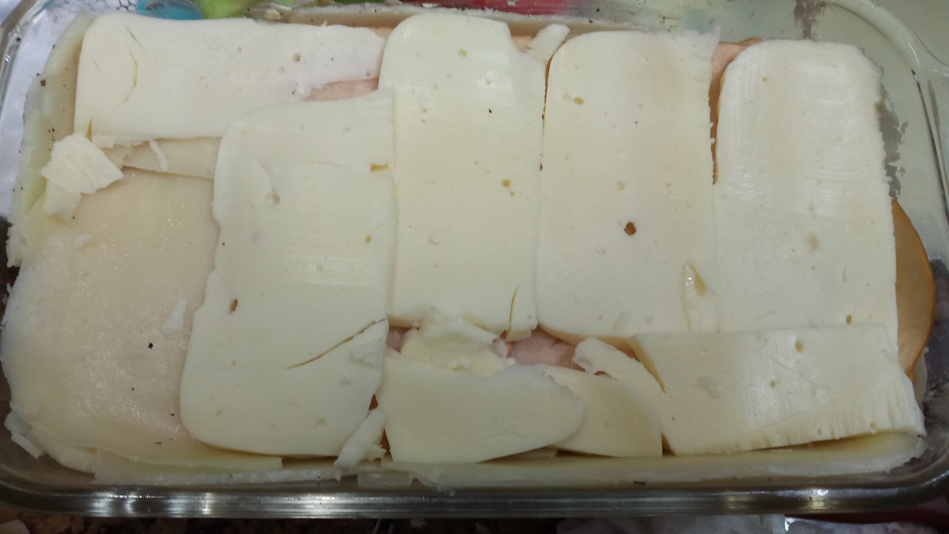 Terina cu legume, cascaval si sunca afumata din piept de curcan