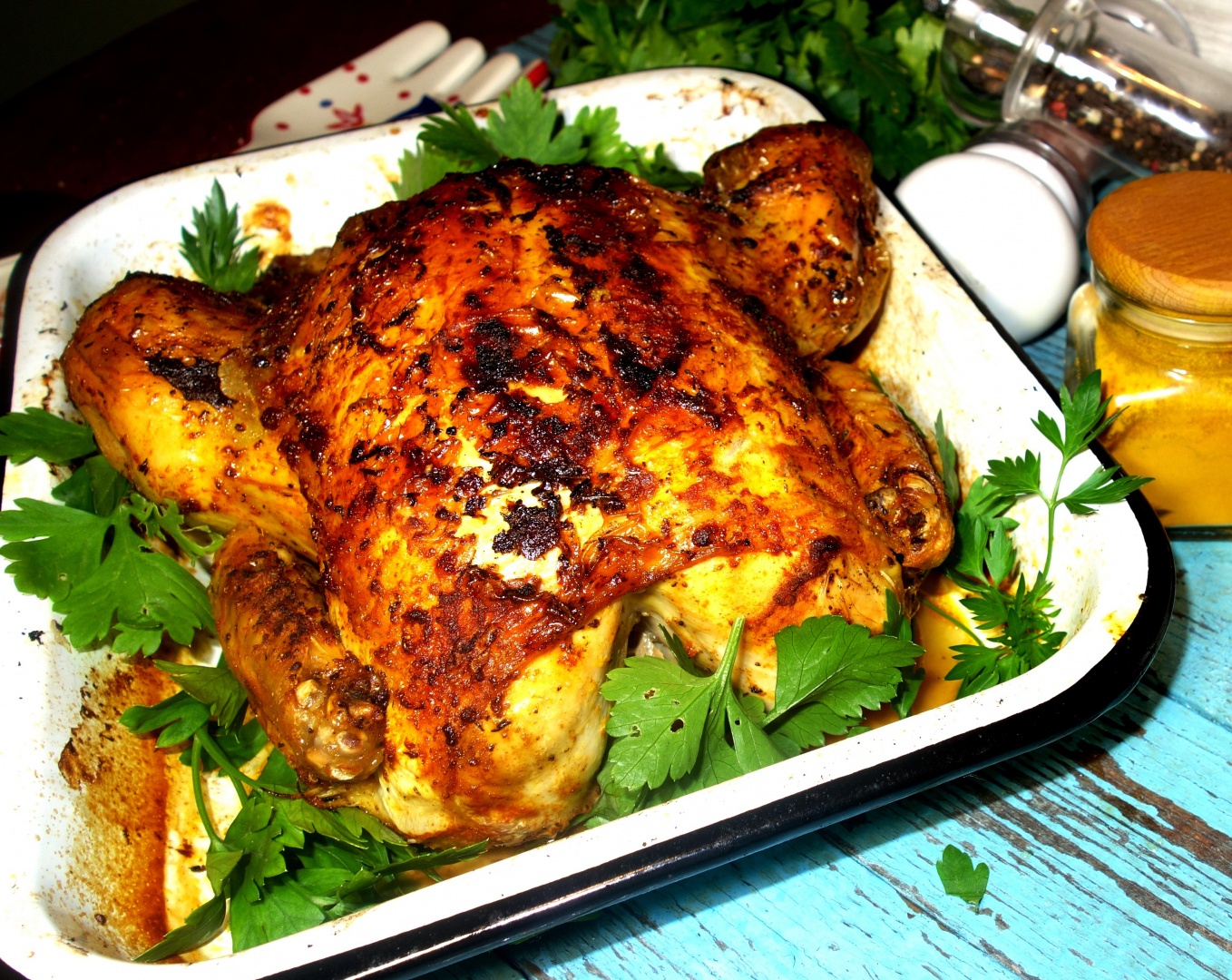 Pui exotic cu ulei de cocos