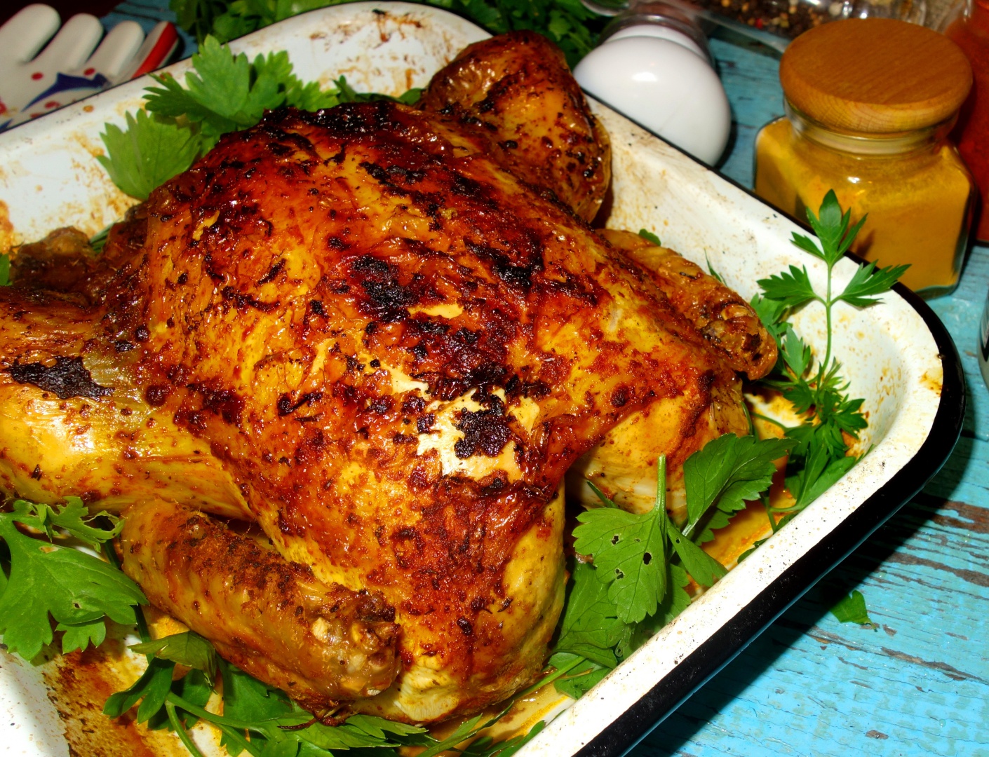 Pui exotic cu ulei de cocos