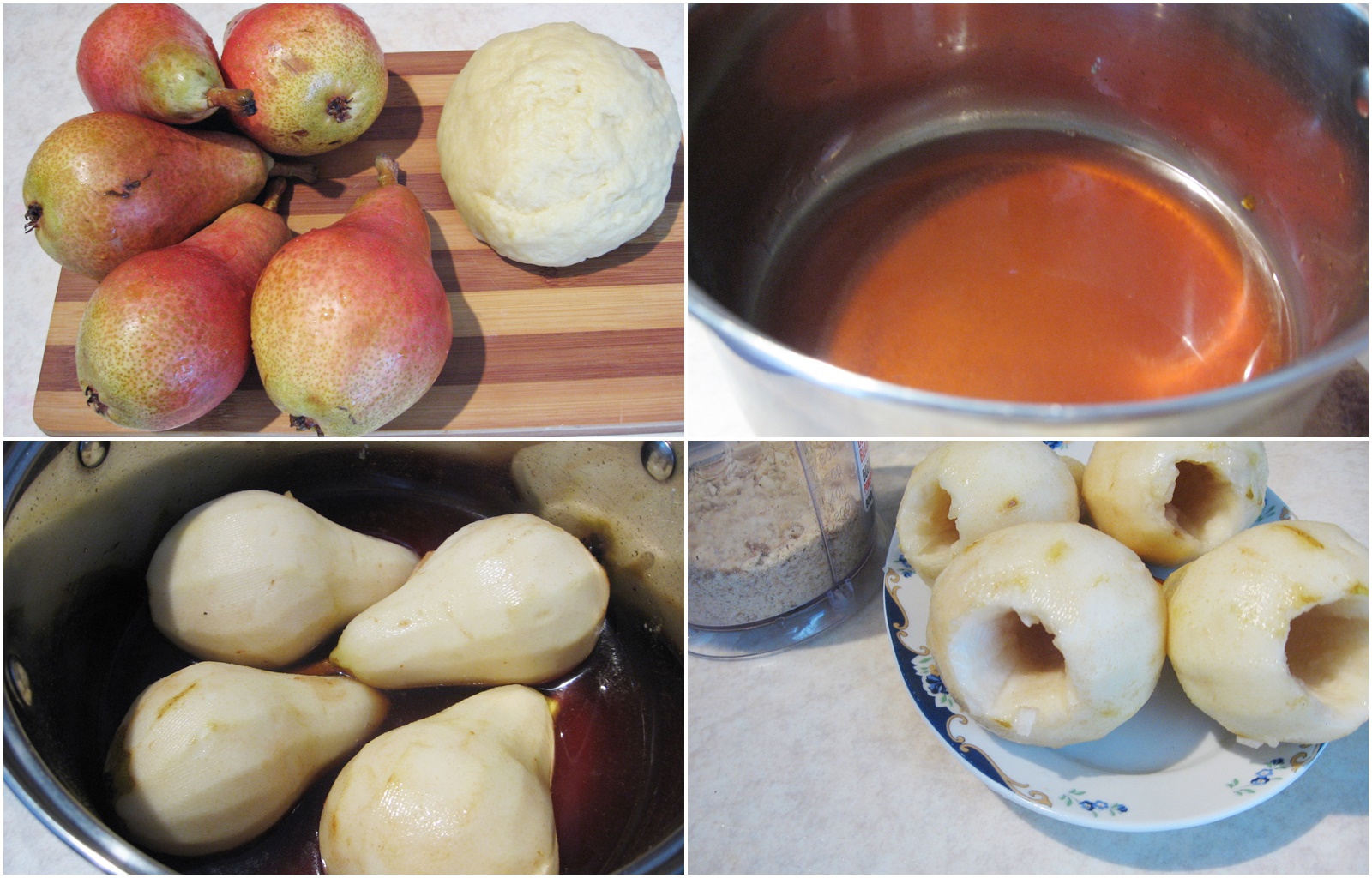 Pere in aluat umplute cu crema de nuci