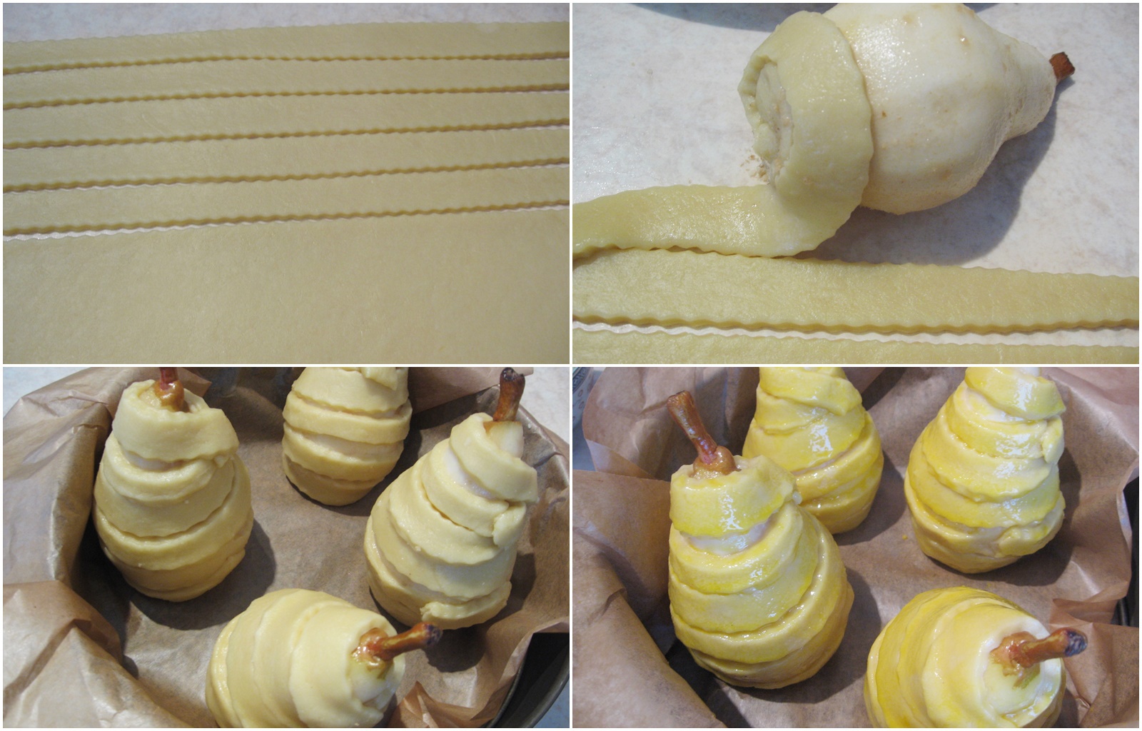 Pere in aluat umplute cu crema de nuci