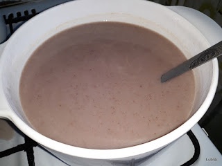 Supa crema de cartofi mov si hrisca