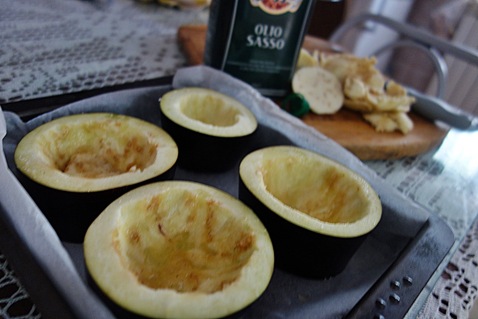 Rondele de vinete umplute cu legume si branza Tofu