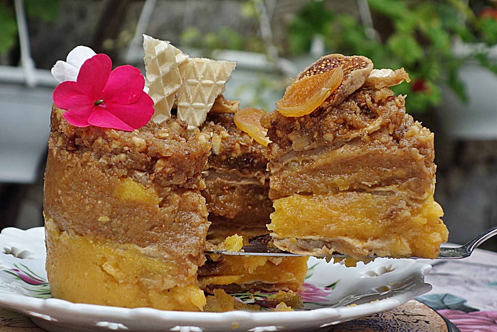 Deliciu cu fructe deshidratate si crusta de nuci