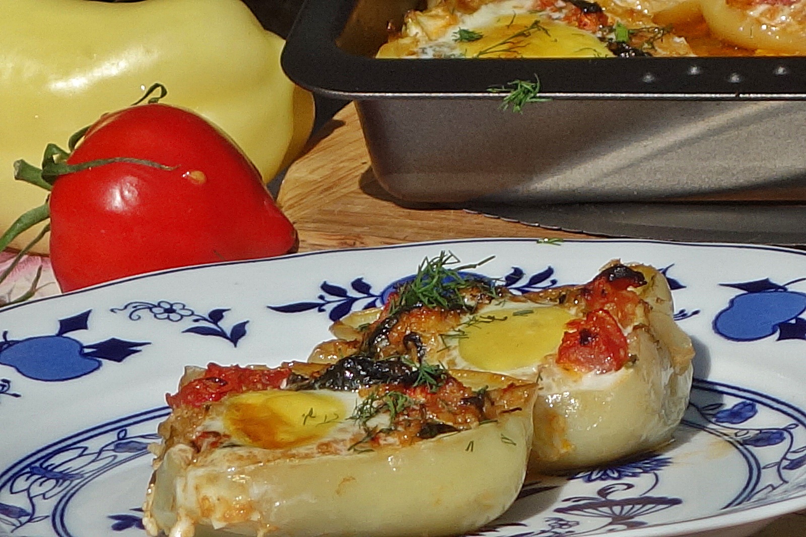 Ardei umpluti cu baby spanac si cus-cus