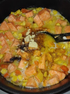 Supa crema de porumb si cartof dulce (vegana)