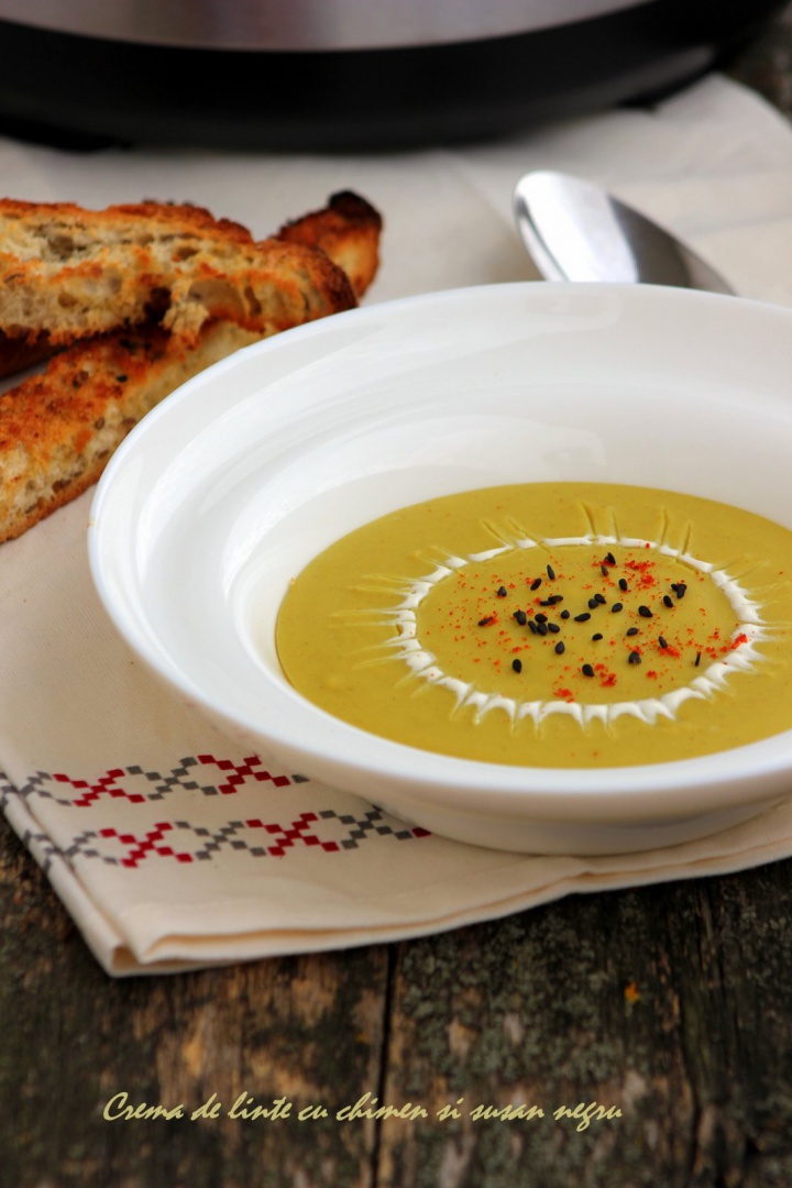 Crema de linte cu chimen si susan negru la Multicooker Crock-Pot Express