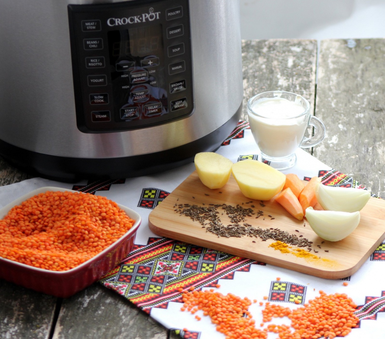 Crema de linte cu chimen si susan negru la Multicooker Crock-Pot Express