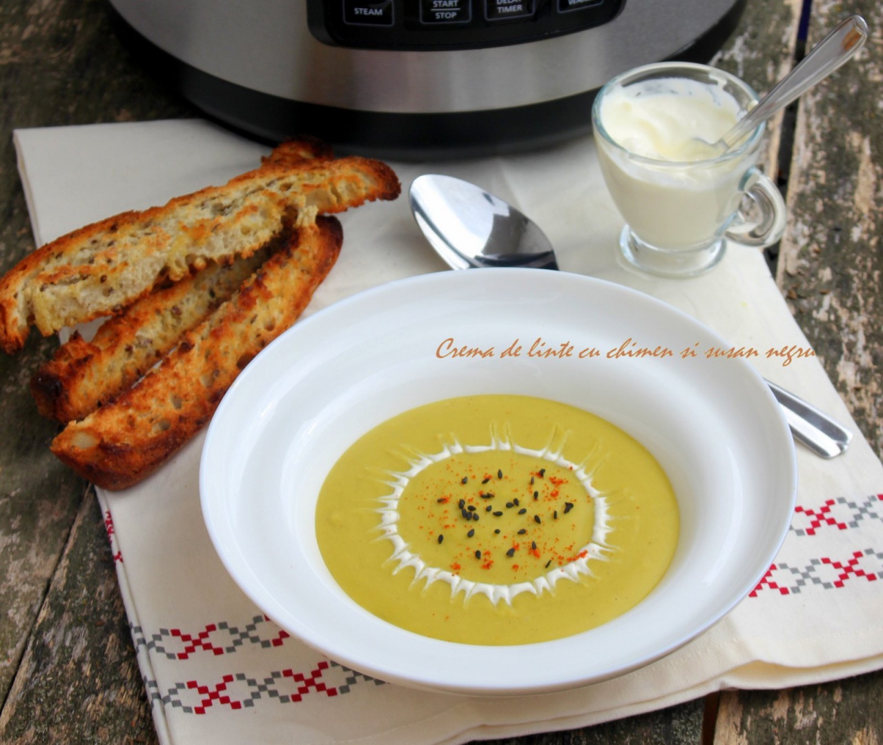Crema de linte cu chimen si susan negru la Multicooker Crock-Pot Express