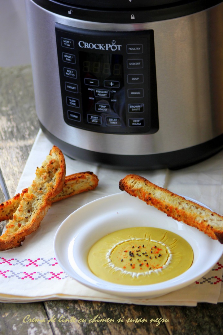 Crema de linte cu chimen si susan negru la Multicooker Crock-Pot Express
