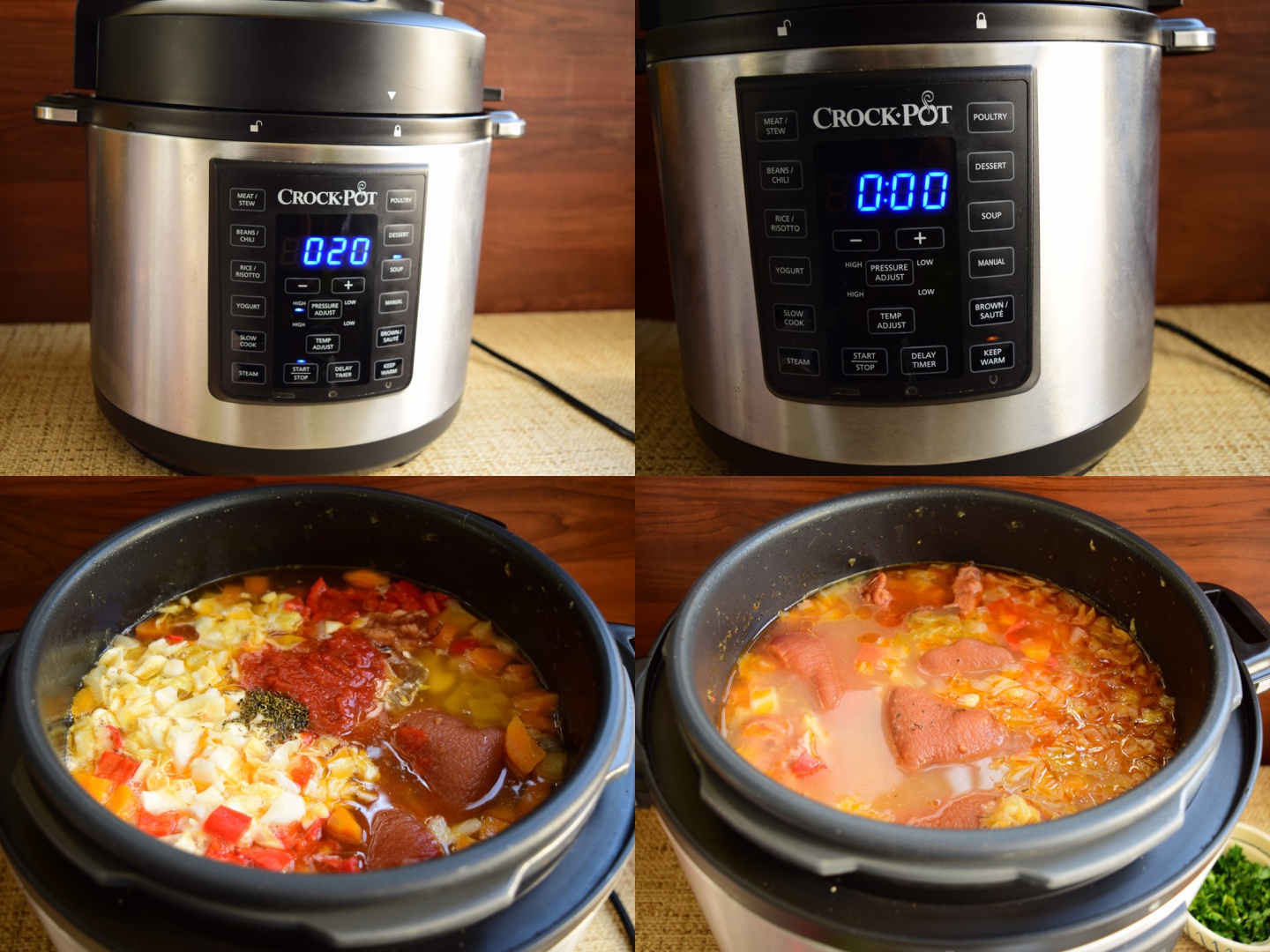 Ciorba din afumatura de porc cu zeama de varza la Multicooker Crock-Pot Express cu gatire sub presiune