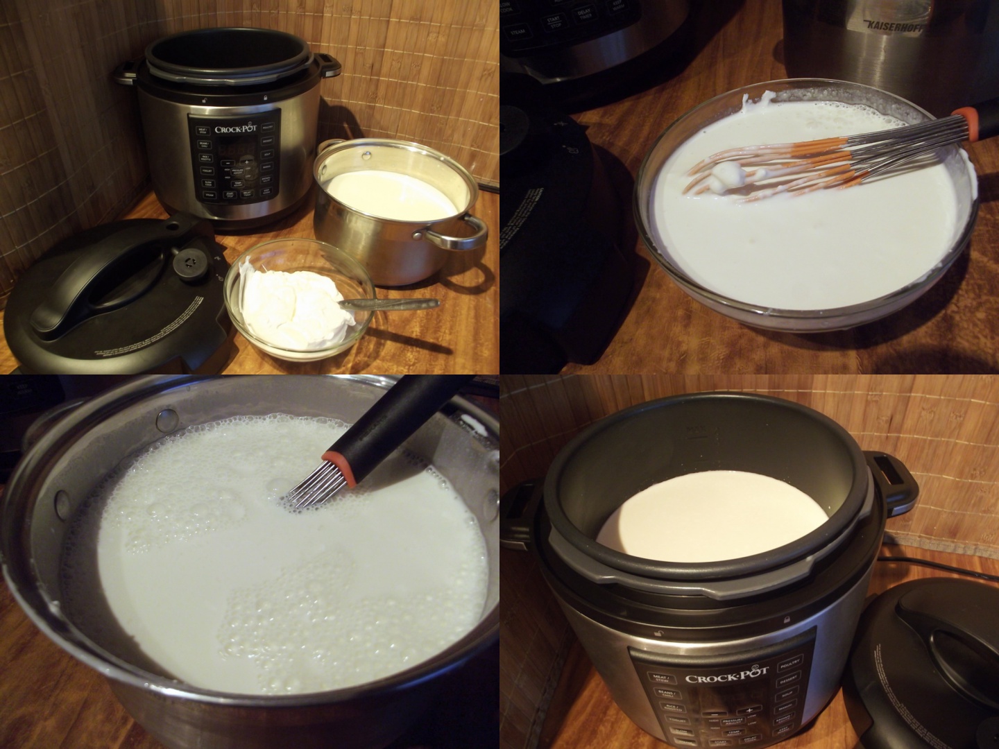 Iaurt natural din lapte de vaca preparat la Multicooker Crock-Pot Express cu gatire sub presiune