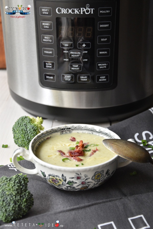 Supa crema de broccoli si cartofi la Multicooker Crock-Pot Express cu gatire sub presiune