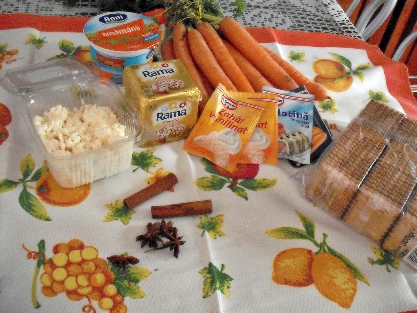 Prajitura cu nectar de morcovi si branza dulce