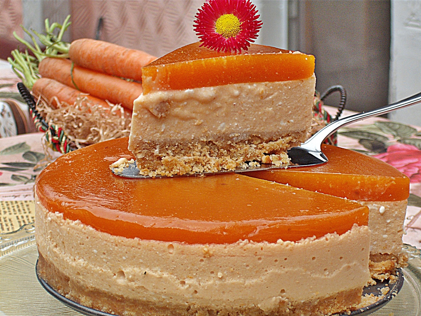 Prajitura cu nectar de morcovi si branza dulce