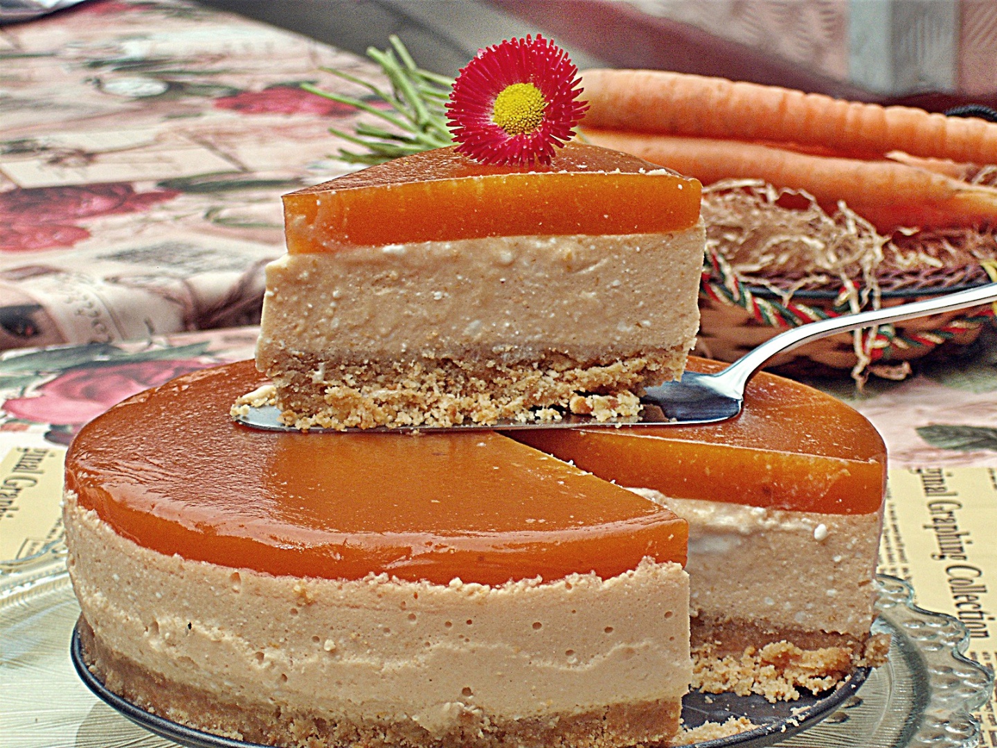 Prajitura cu nectar de morcovi si branza dulce