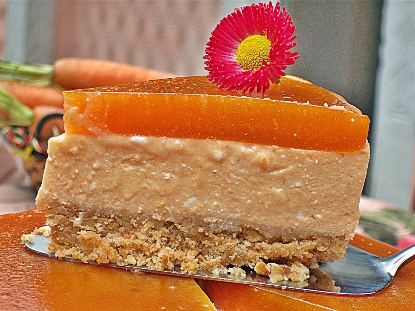 Prajitura cu nectar de morcovi si branza dulce