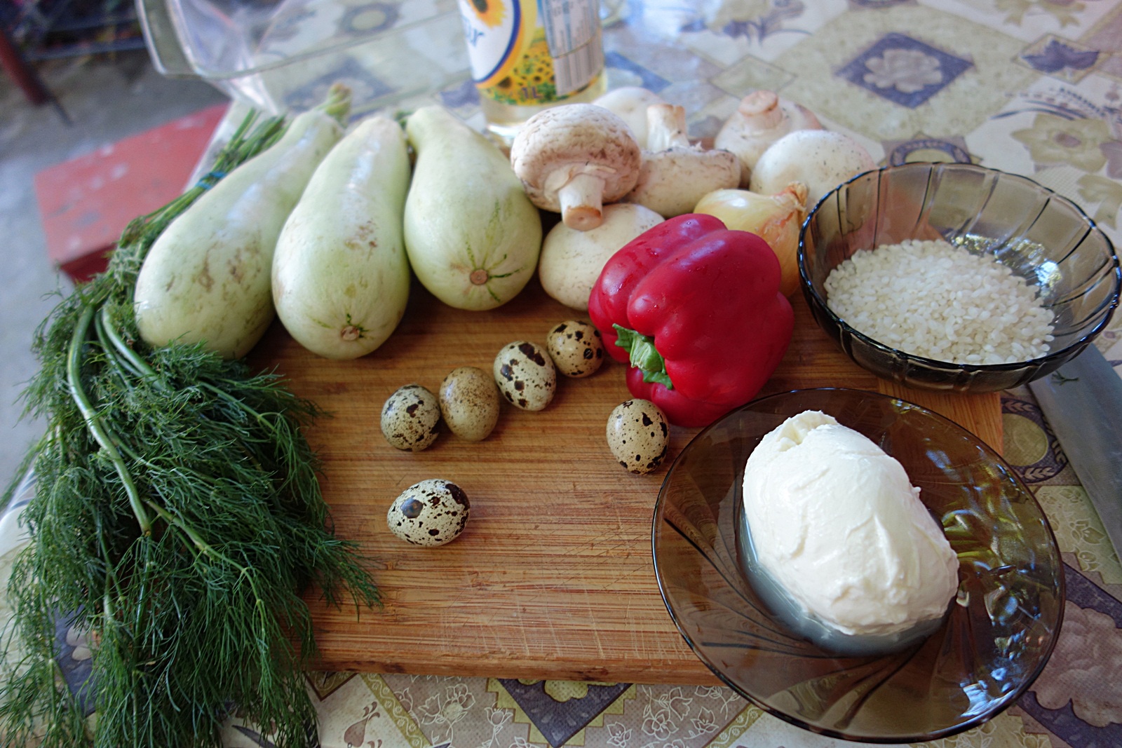 Dovlecei umpluti cu ciuperci si orez