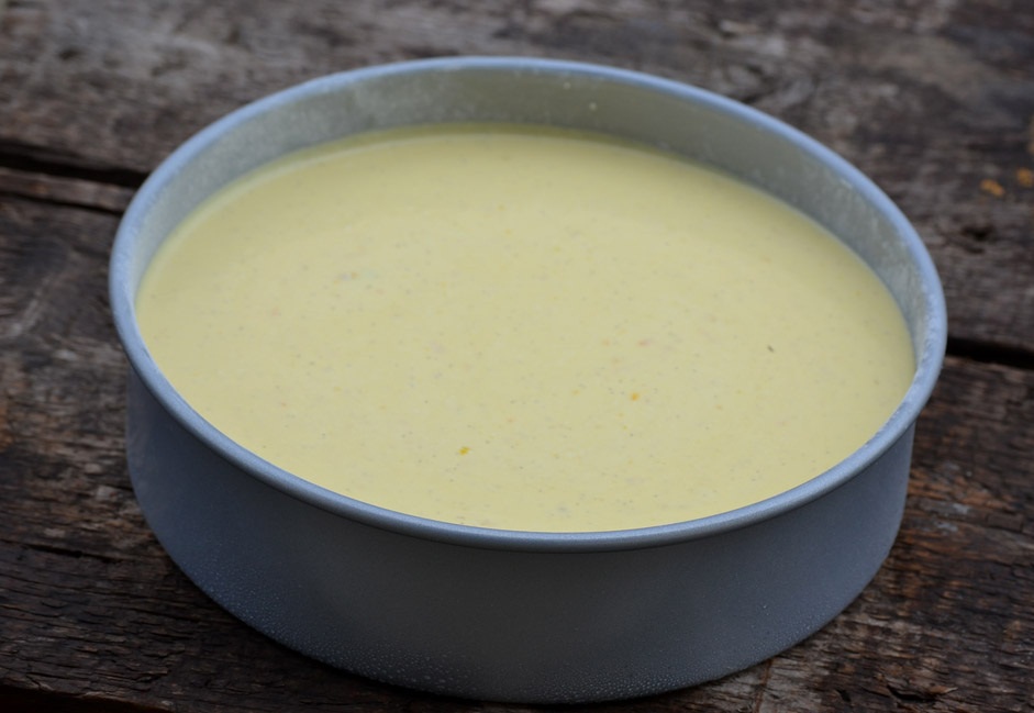 Prajitura cu branza, rubarba si pere rosii