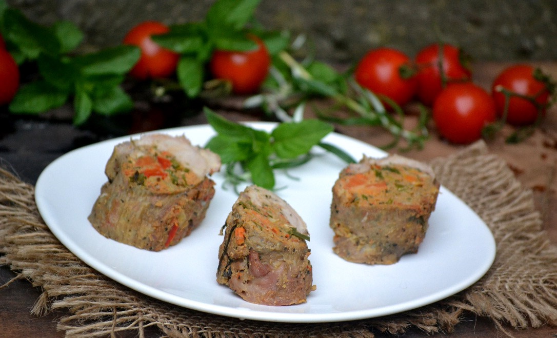 Rulada de miel umpluta cu legume