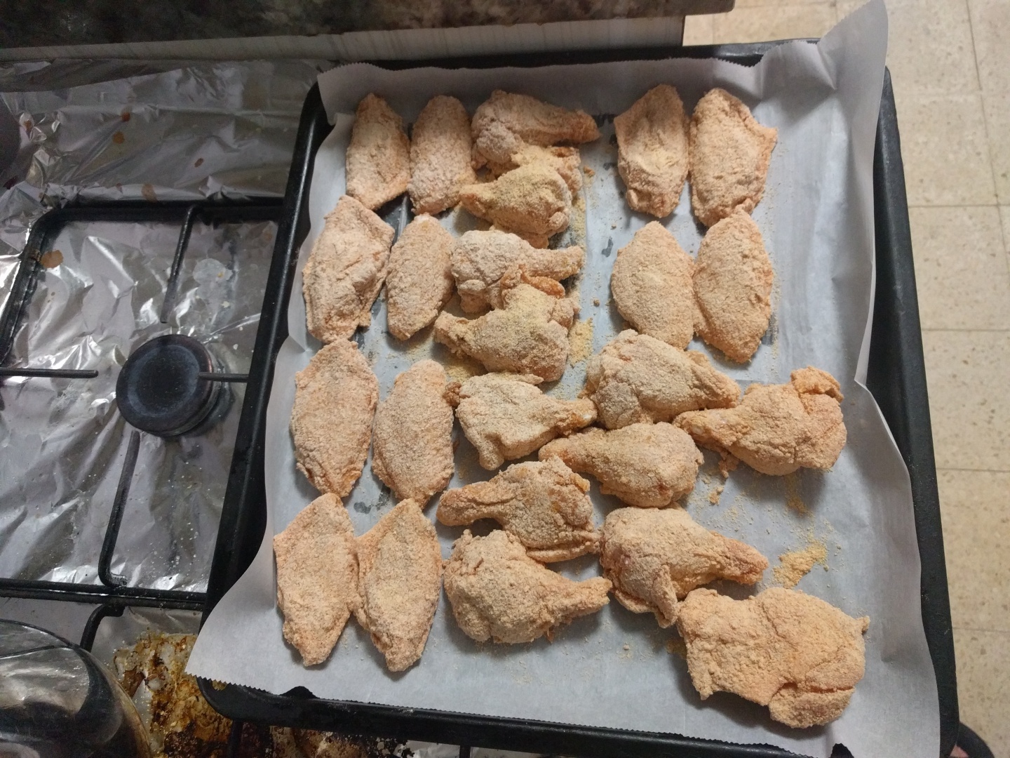 Aripioare de pui impanate, la cuptor