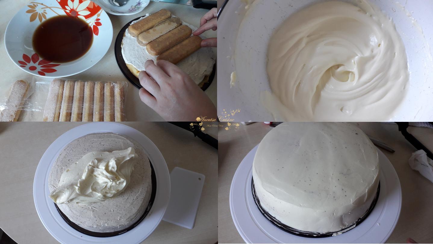 Tort de ciocolata si cafea cu glazura oglinda