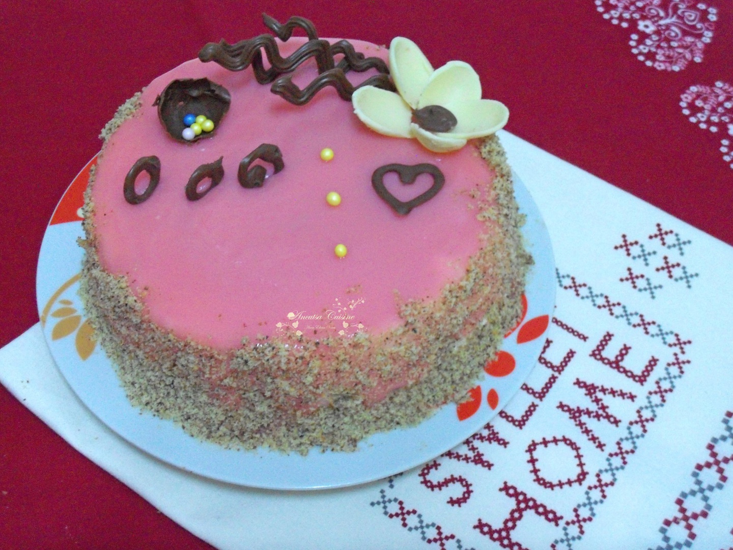 Tort Floare de Cires, cu glazura oglinda