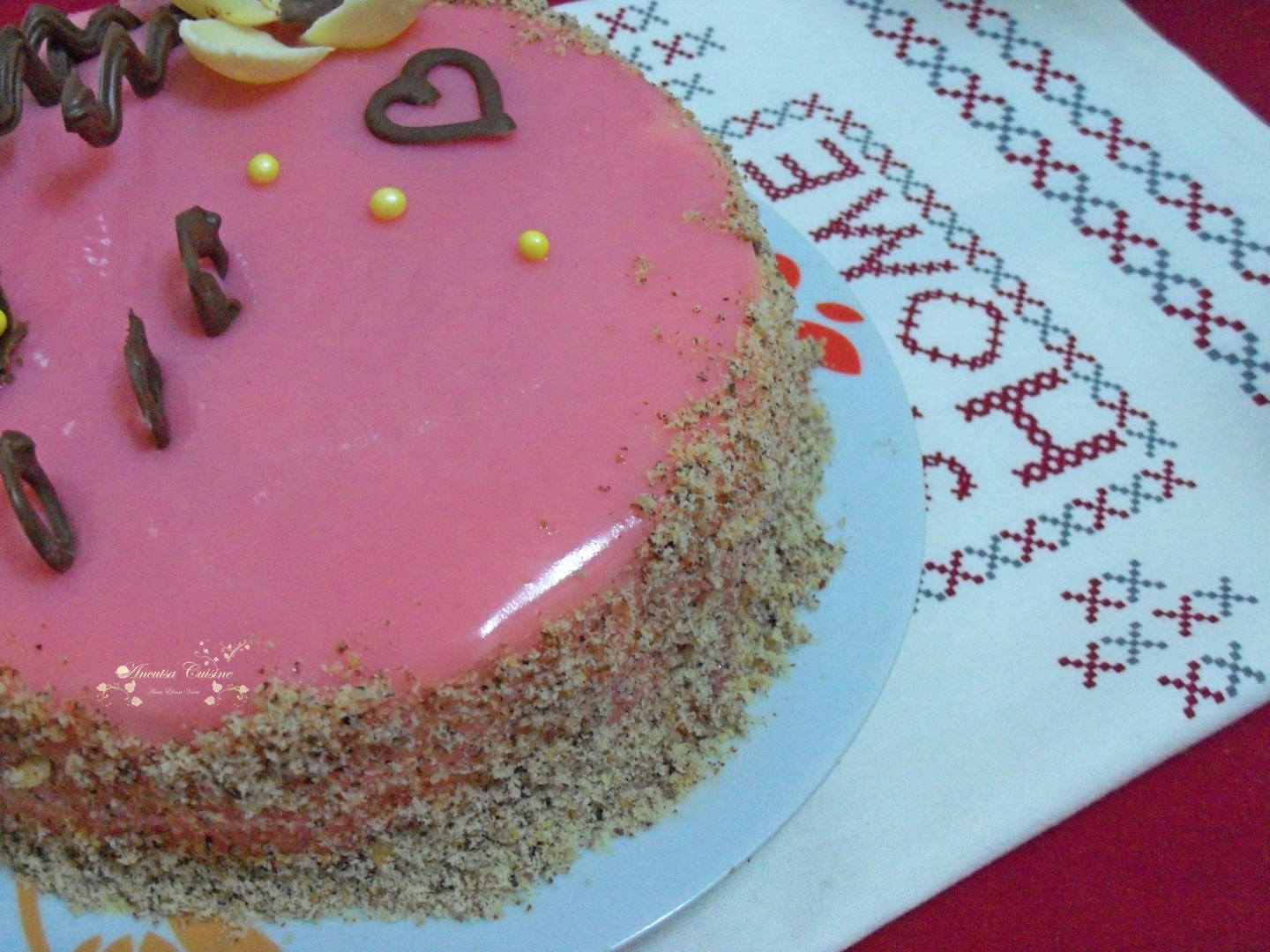 Tort Floare de Cires, cu glazura oglinda