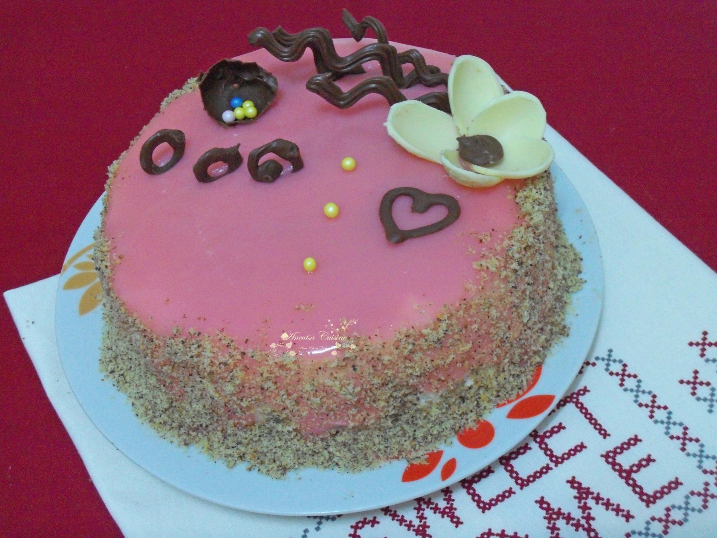 Tort Floare de Cires, cu glazura oglinda