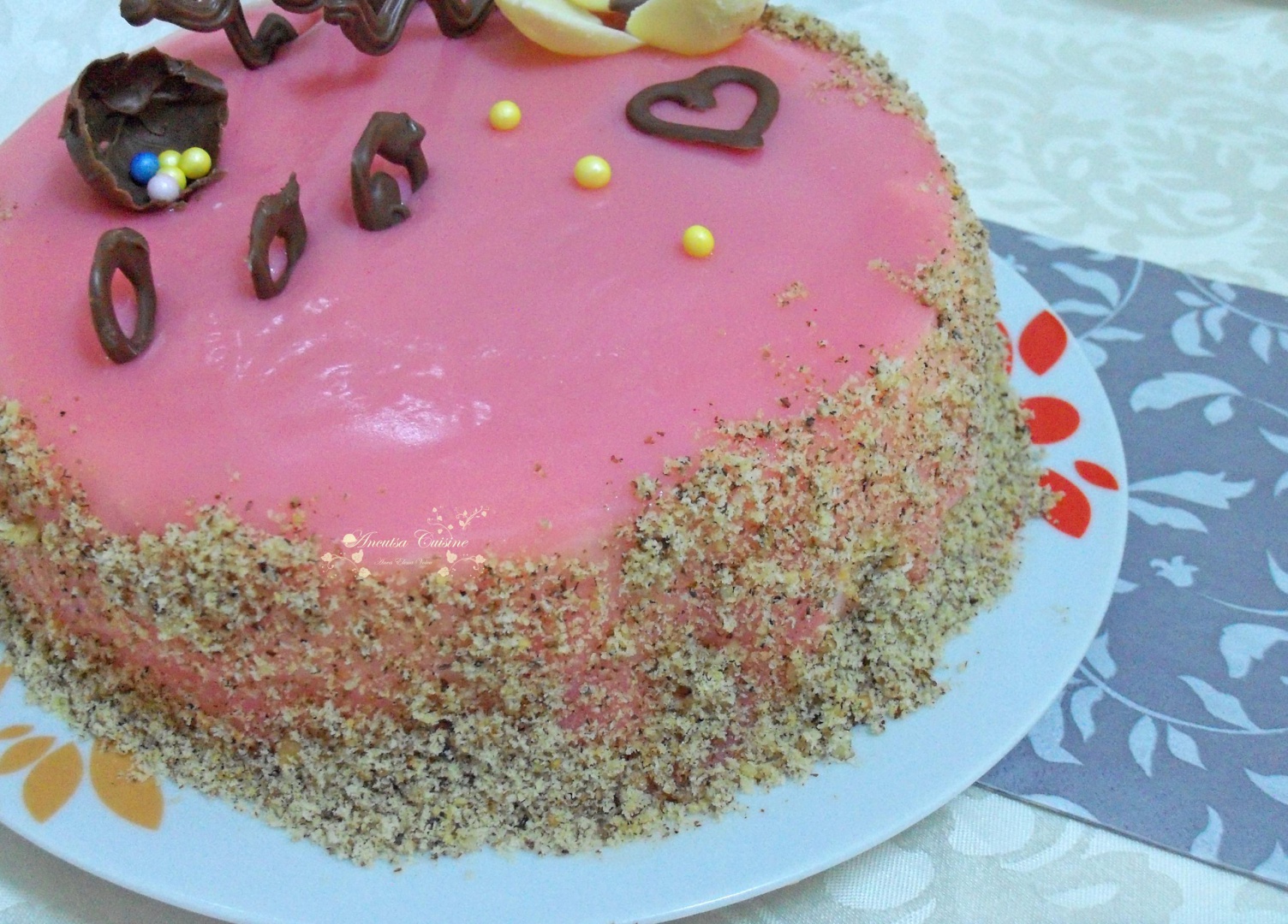 Tort Floare de Cires, cu glazura oglinda