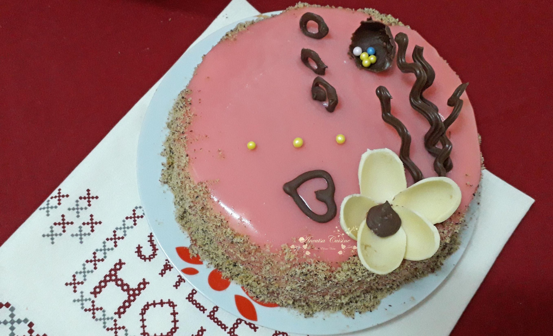 Tort Floare de Cires, cu glazura oglinda