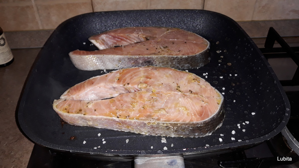 Somon cu piure de conopida